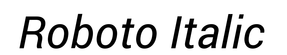 Roboto Italic Font Download Free